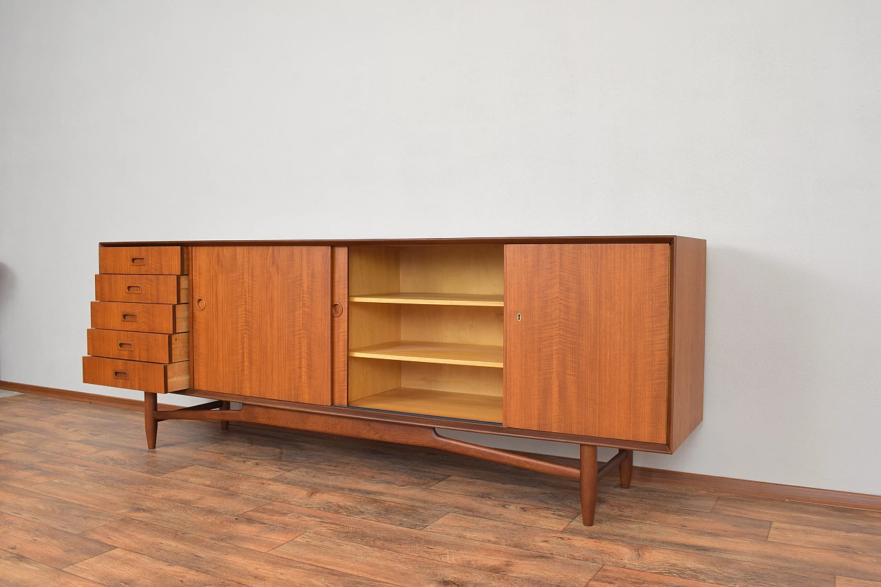 Danish teak sideboard with drawers and doors, 1960s 10