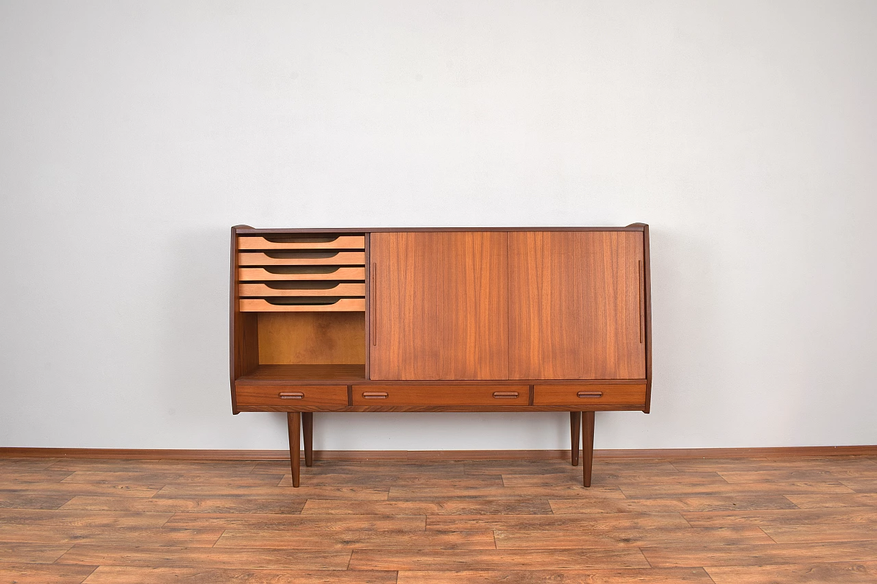 Danish teak sideboard with sliding doors and drawers, 1960s 2