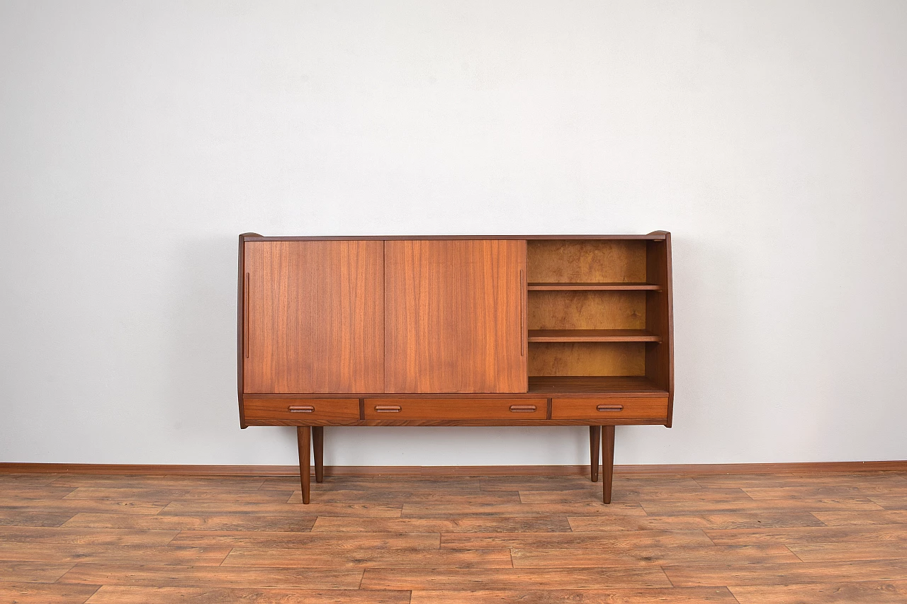 Danish teak sideboard with sliding doors and drawers, 1960s 3