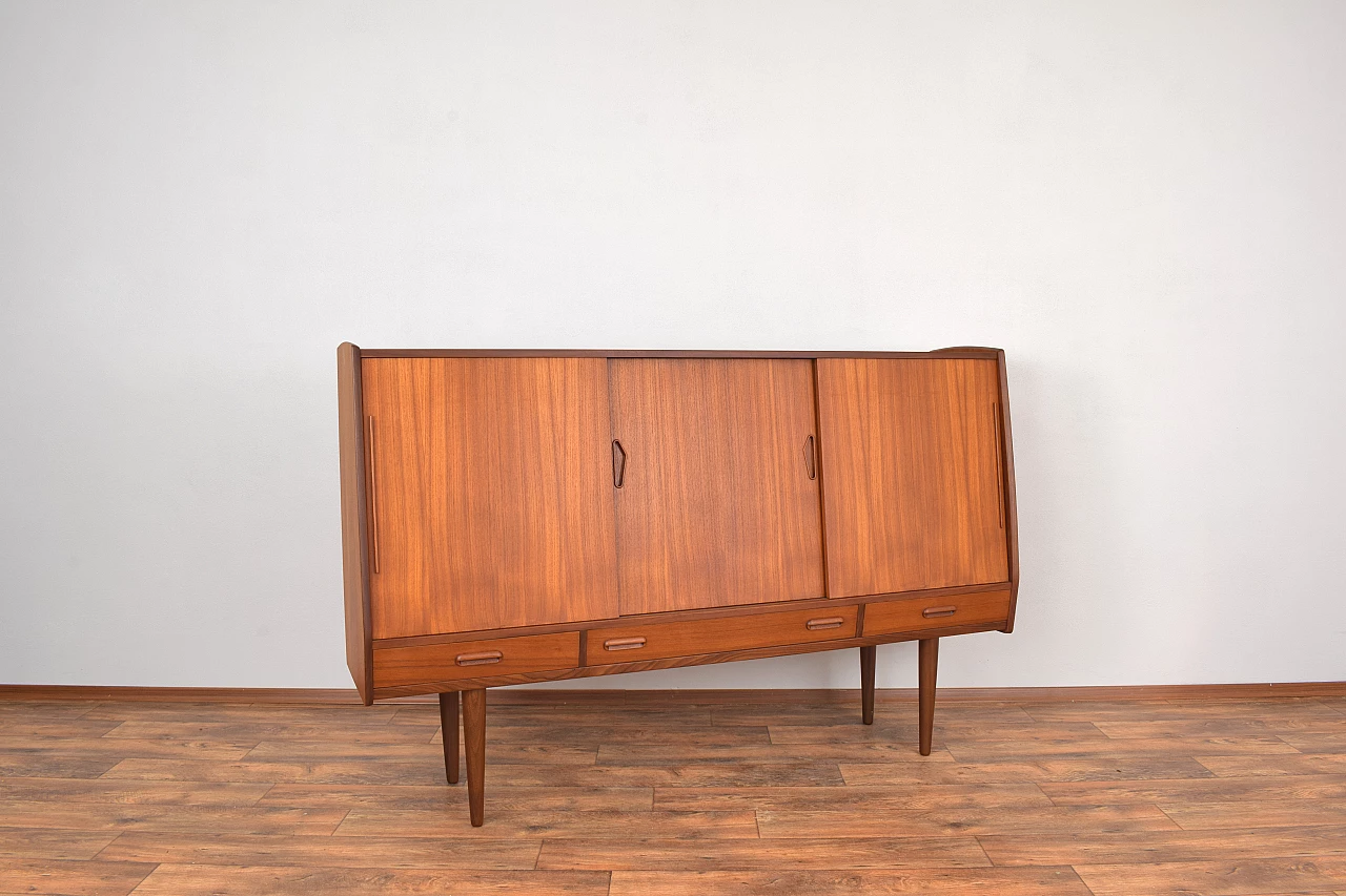 Danish teak sideboard with sliding doors and drawers, 1960s 4