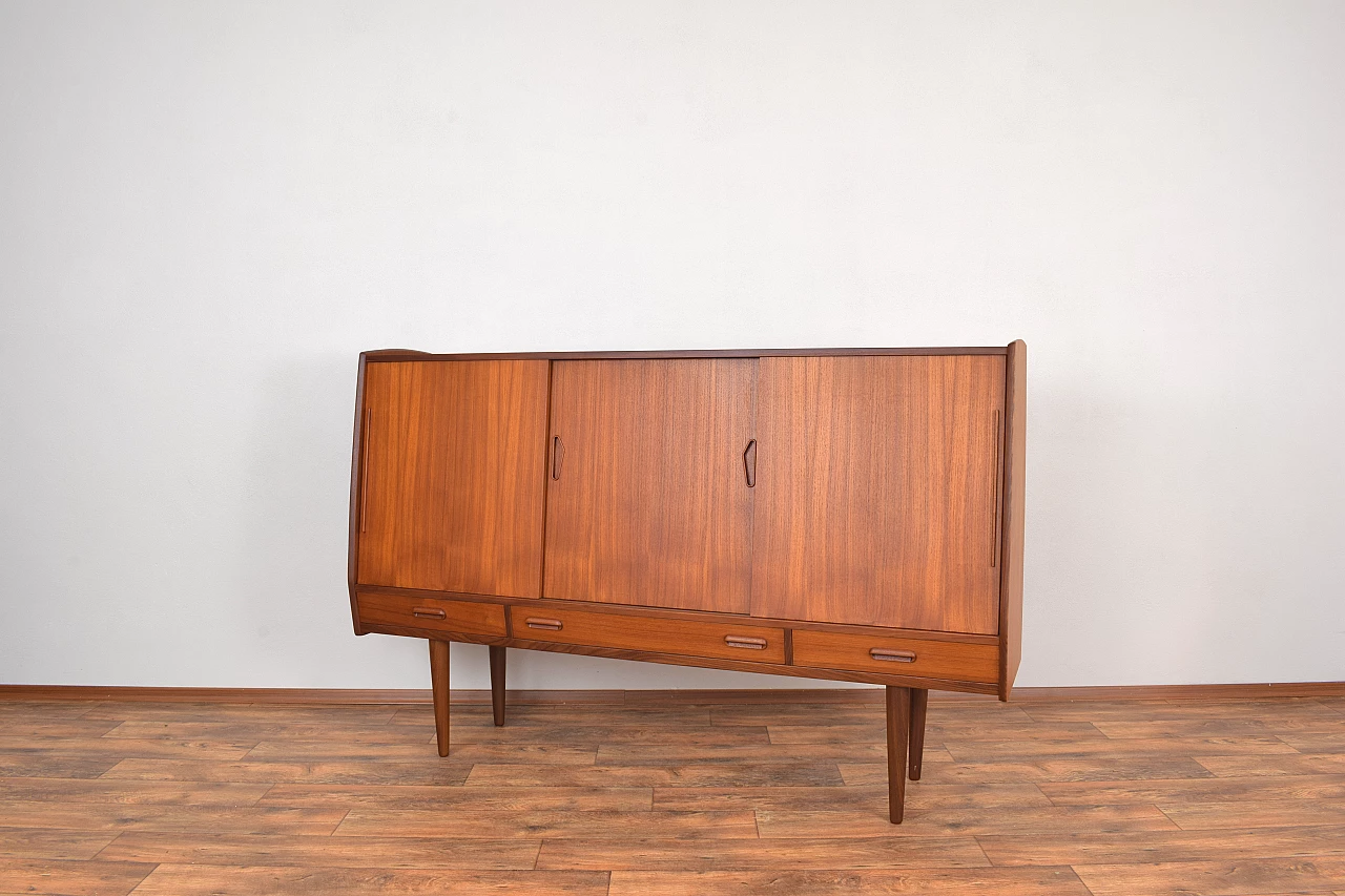 Danish teak sideboard with sliding doors and drawers, 1960s 5