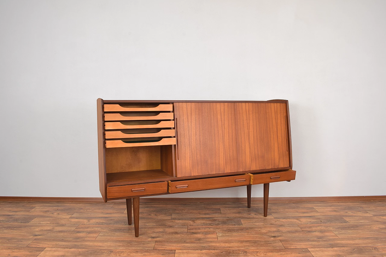 Danish teak sideboard with sliding doors and drawers, 1960s 6