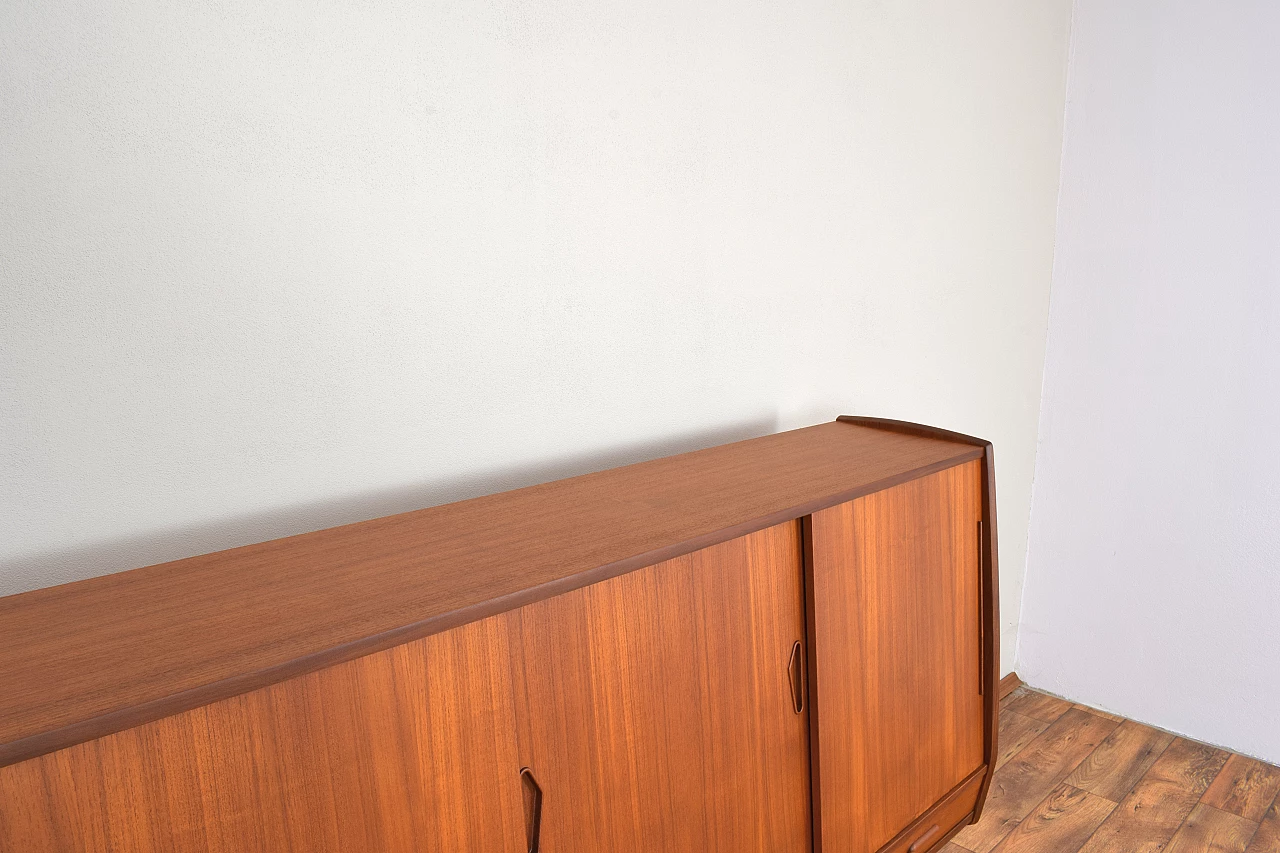 Danish teak sideboard with sliding doors and drawers, 1960s 14
