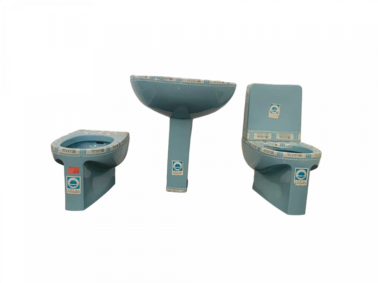 Aquatonda washbasin, toilet and bidet by Achille Castiglioni for Ideal Standard, 1970s 10