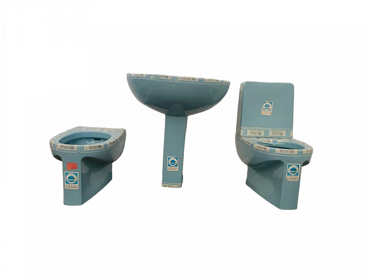 Lavabo, water e bidet Aquatonda di Achille Castiglioni per Ideal Standard, anni '70 10