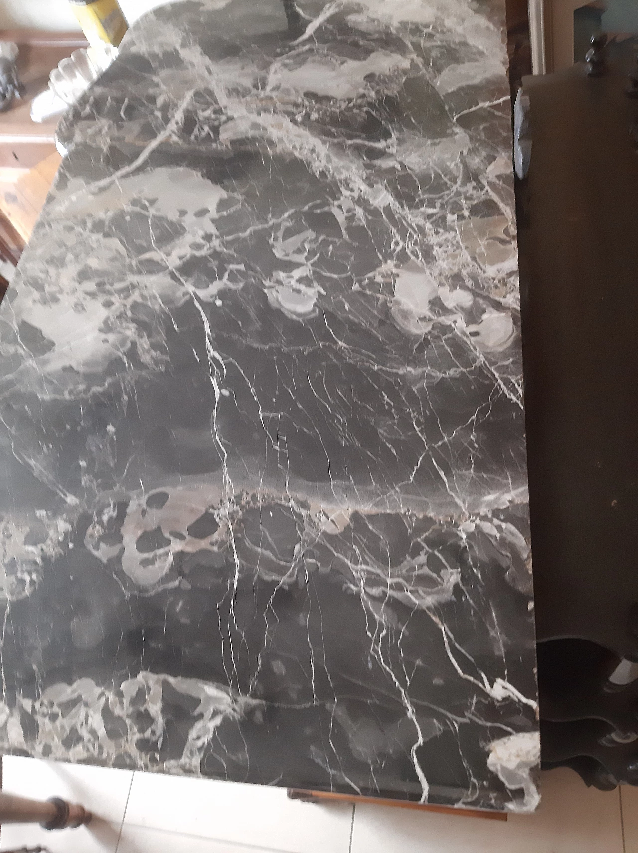 Walnut-root sideboard with marble top, 1950s 3