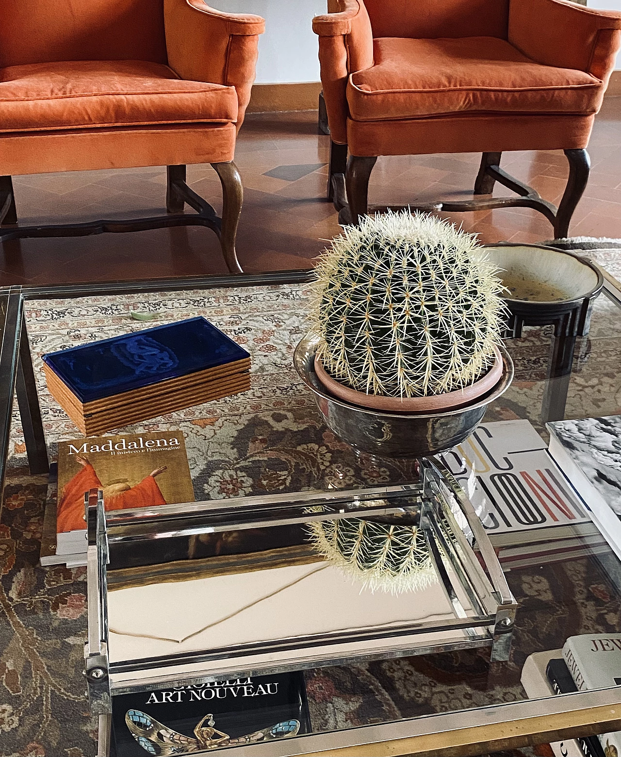 Metal and mirror tray by Jacques Adnet for Maison Adnet, 1950s 5
