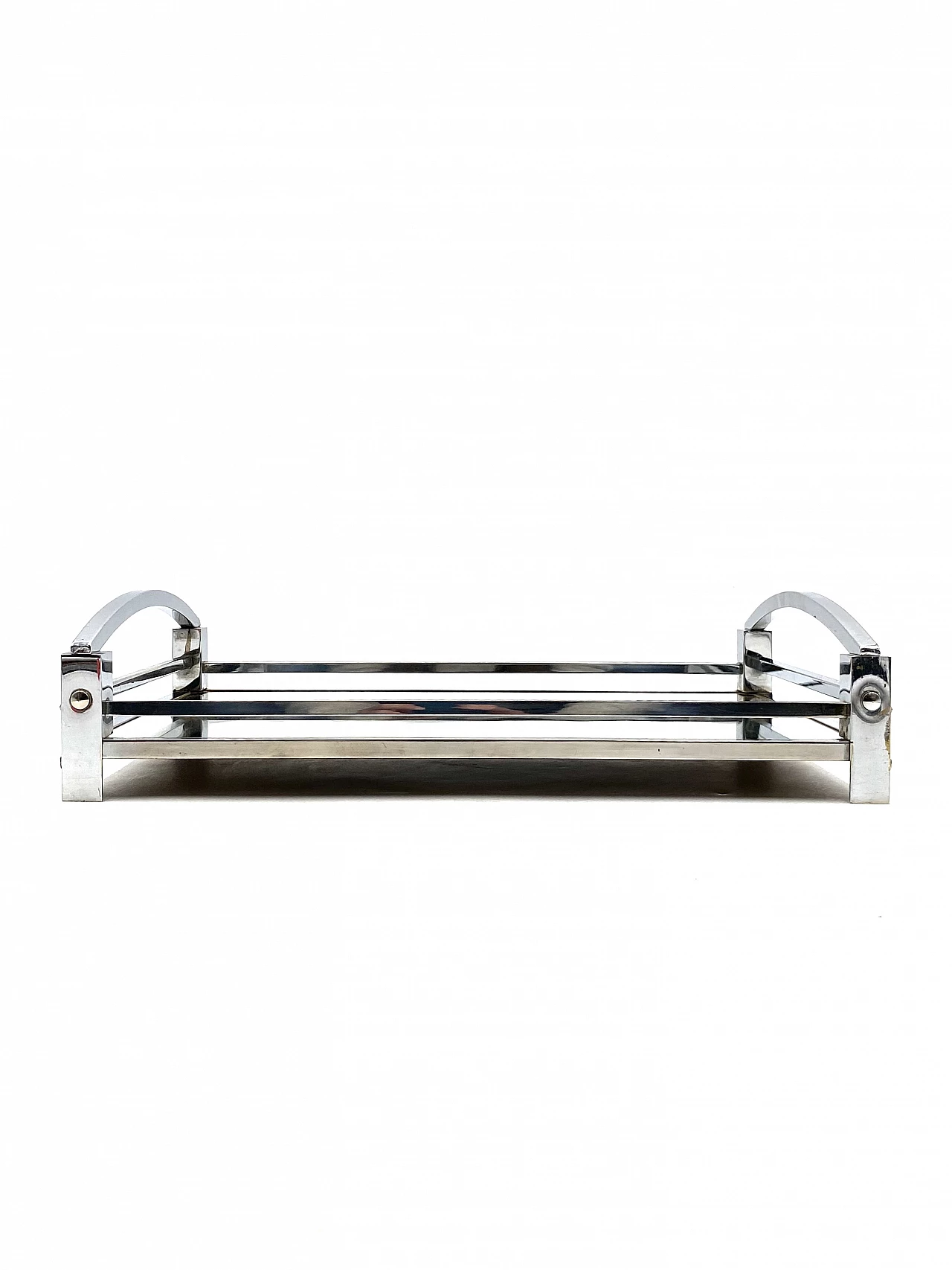 Metal and mirror tray by Jacques Adnet for Maison Adnet, 1950s 8