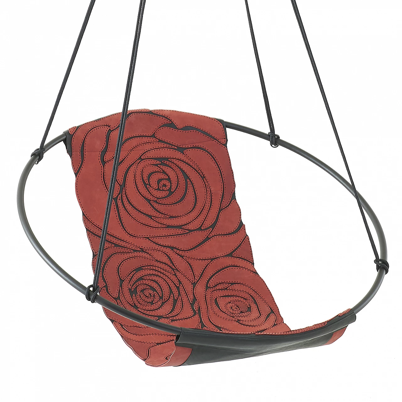 Red Rose real leather hanging chair 8
