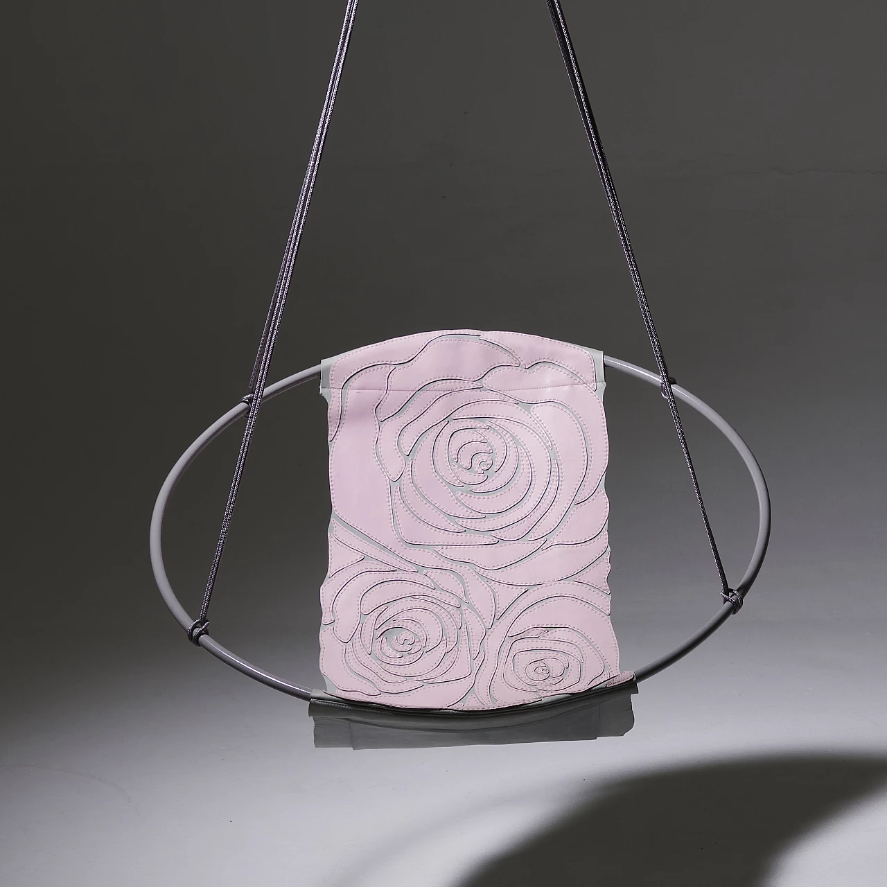 Pink Rose real leather hanging chair 1