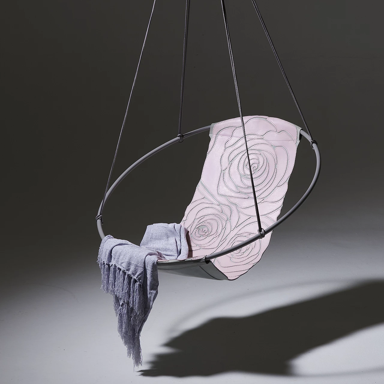 Pink Rose real leather hanging chair 6