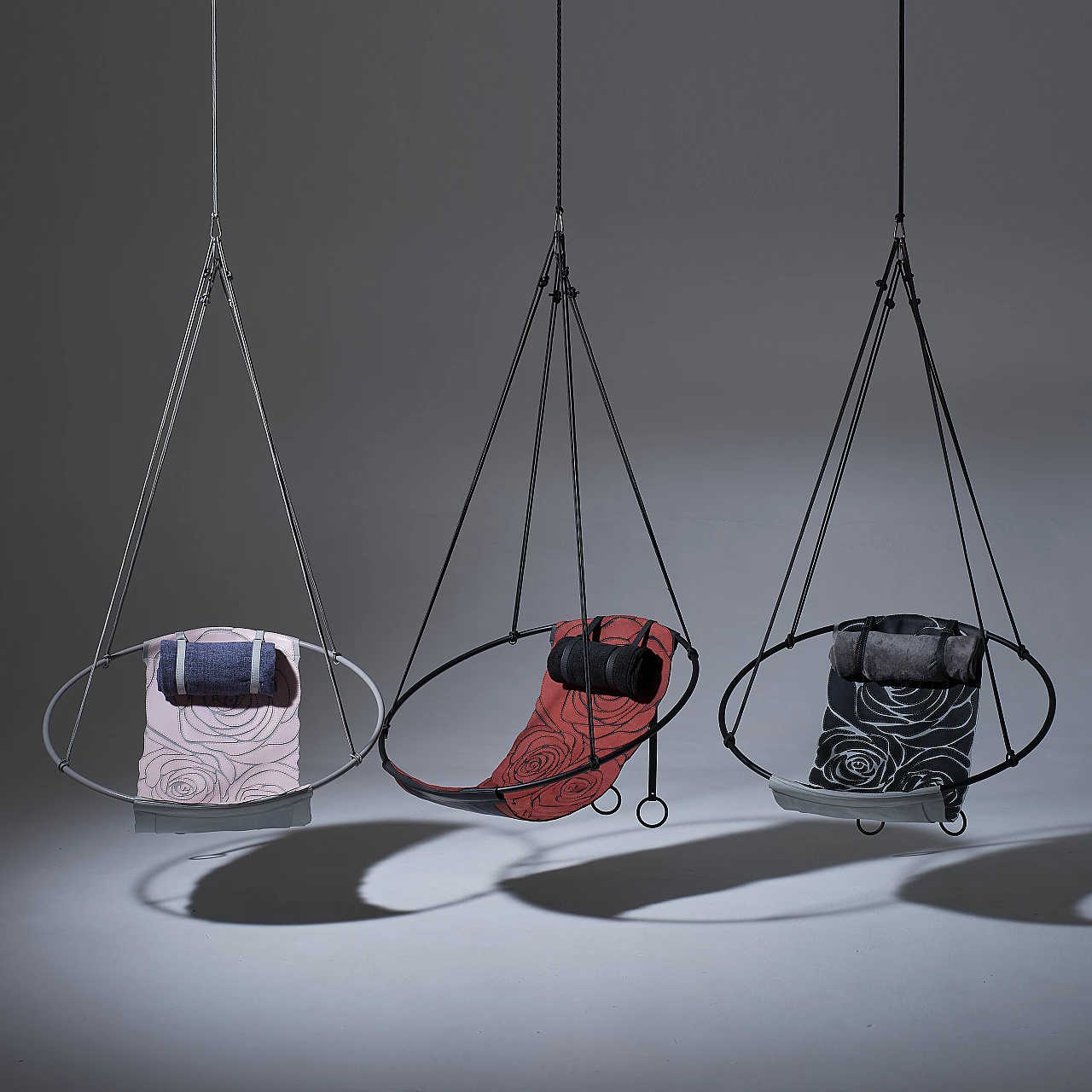 Pink Rose real leather hanging chair 8