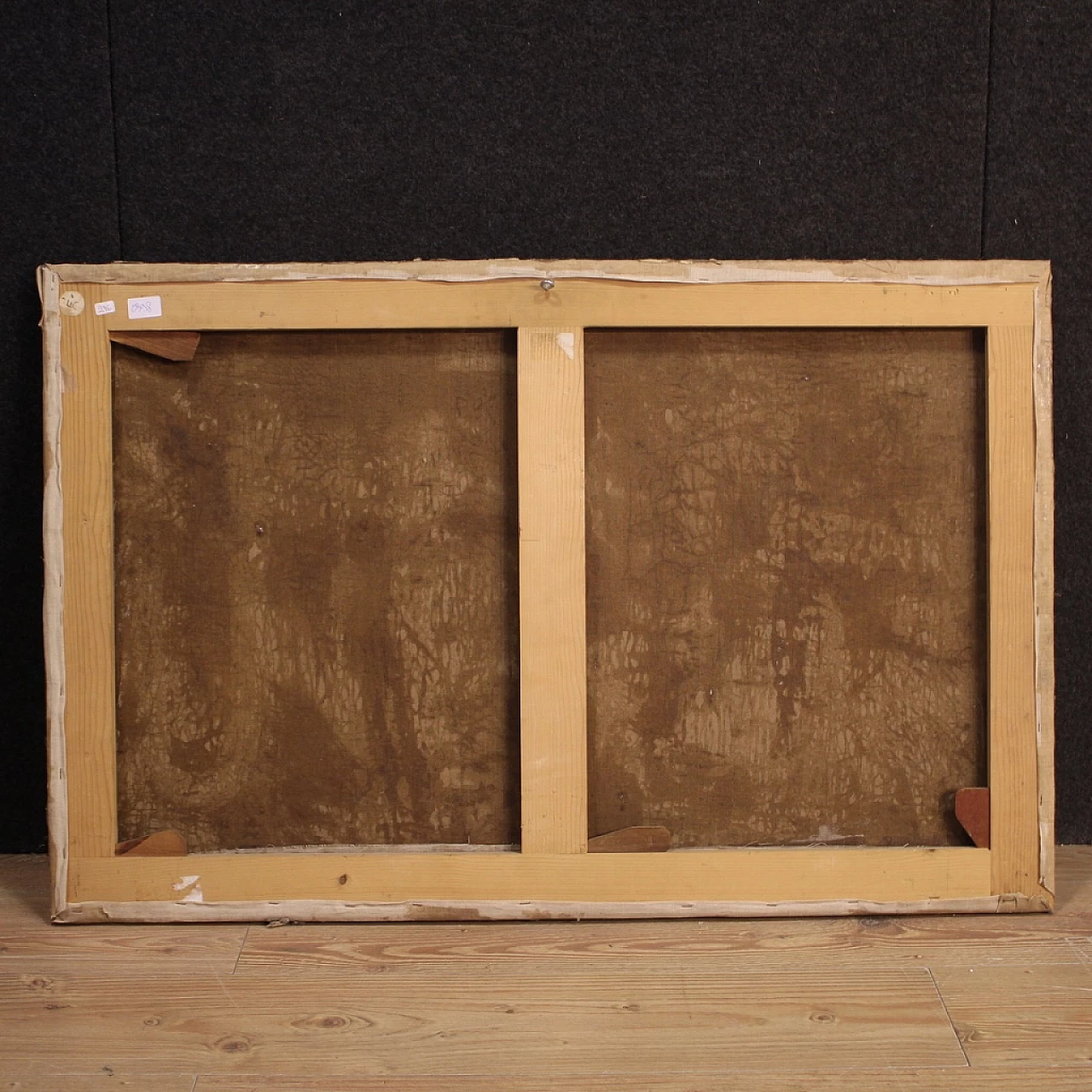 Interior scene with three characters, oil painting on canvas, second half of the 19th century 9