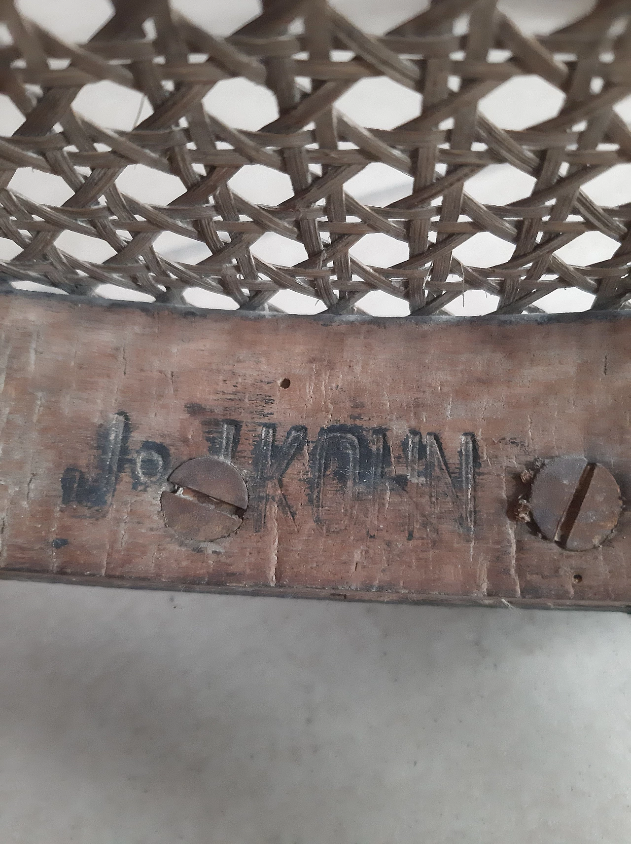 Divano in legno laccato nero e paglia di Vienna nello stile di Jacob & Josef  Kohn, inizio '900 3