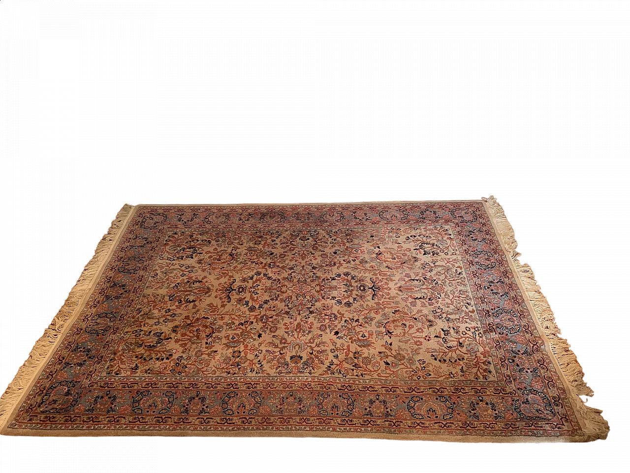 Tappeto indiano in lana e cotone, anni '70 11