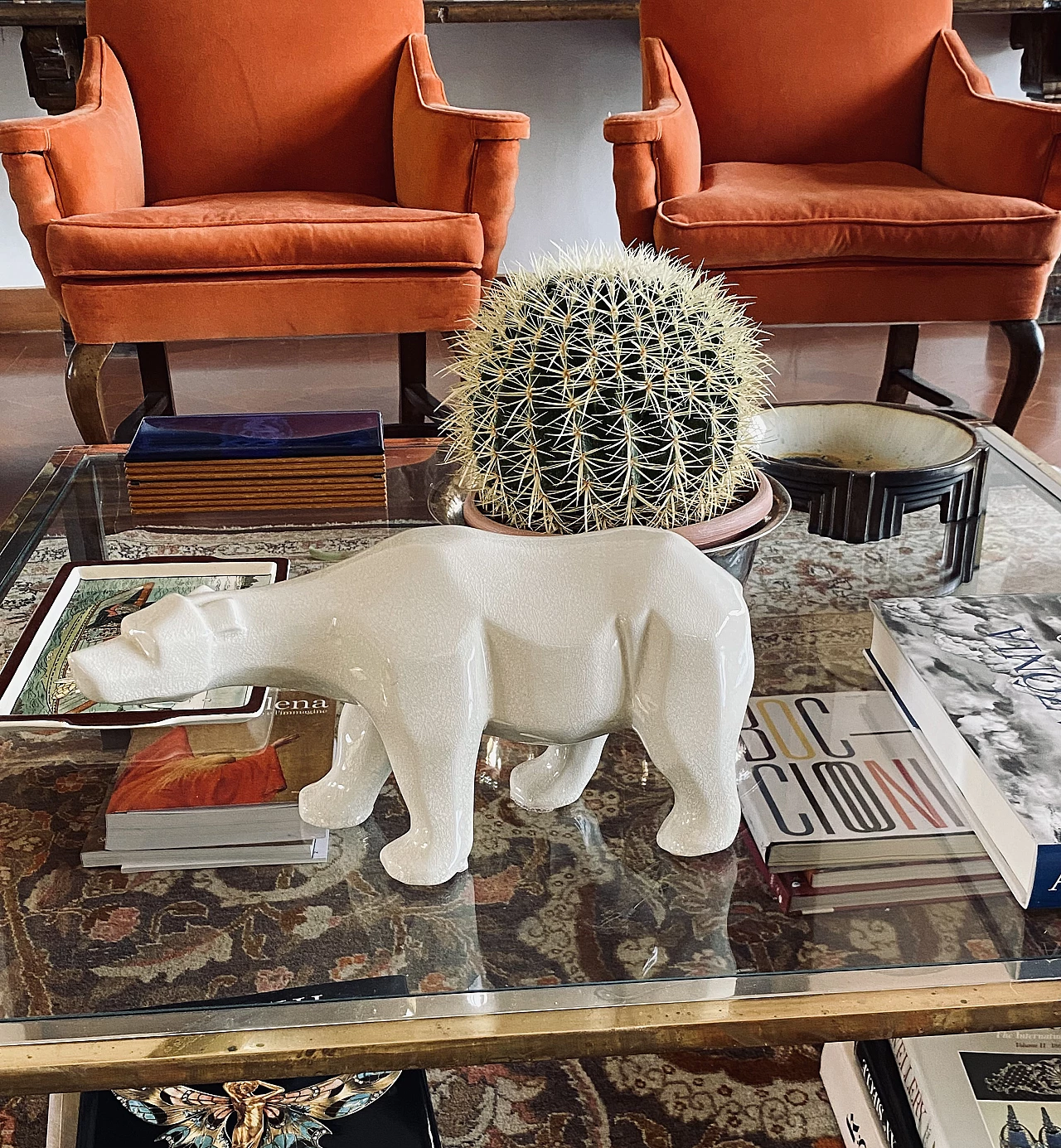 Craquelé ceramic polar bear by L&V Ceram, 1970s 2