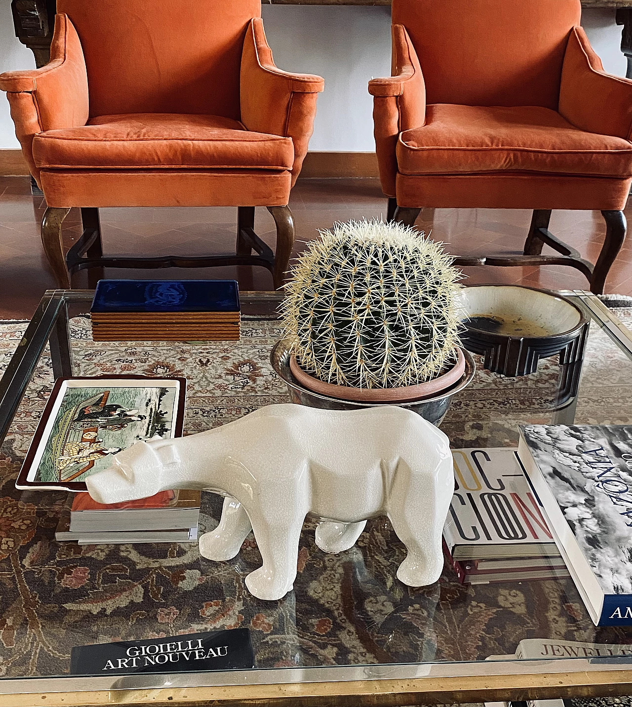 Craquelé ceramic polar bear by L&V Ceram, 1970s 3