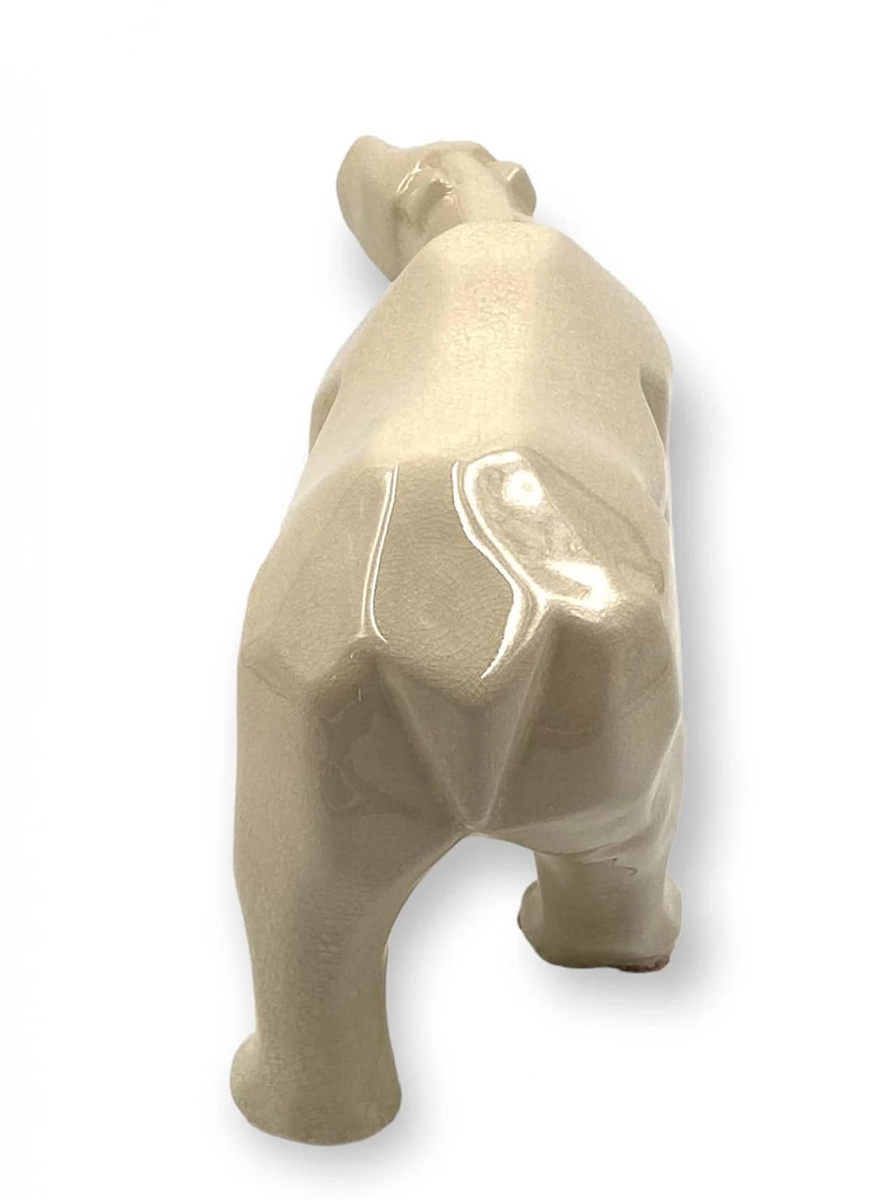 Craquelé ceramic polar bear by L&V Ceram, 1970s 15