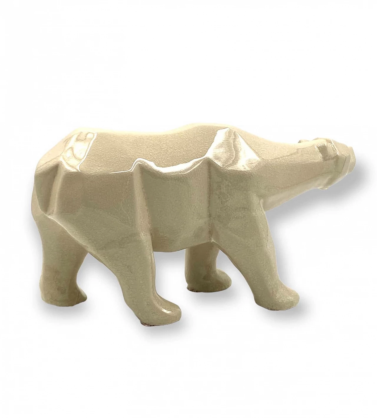 Craquelé ceramic polar bear by L&V Ceram, 1970s 16