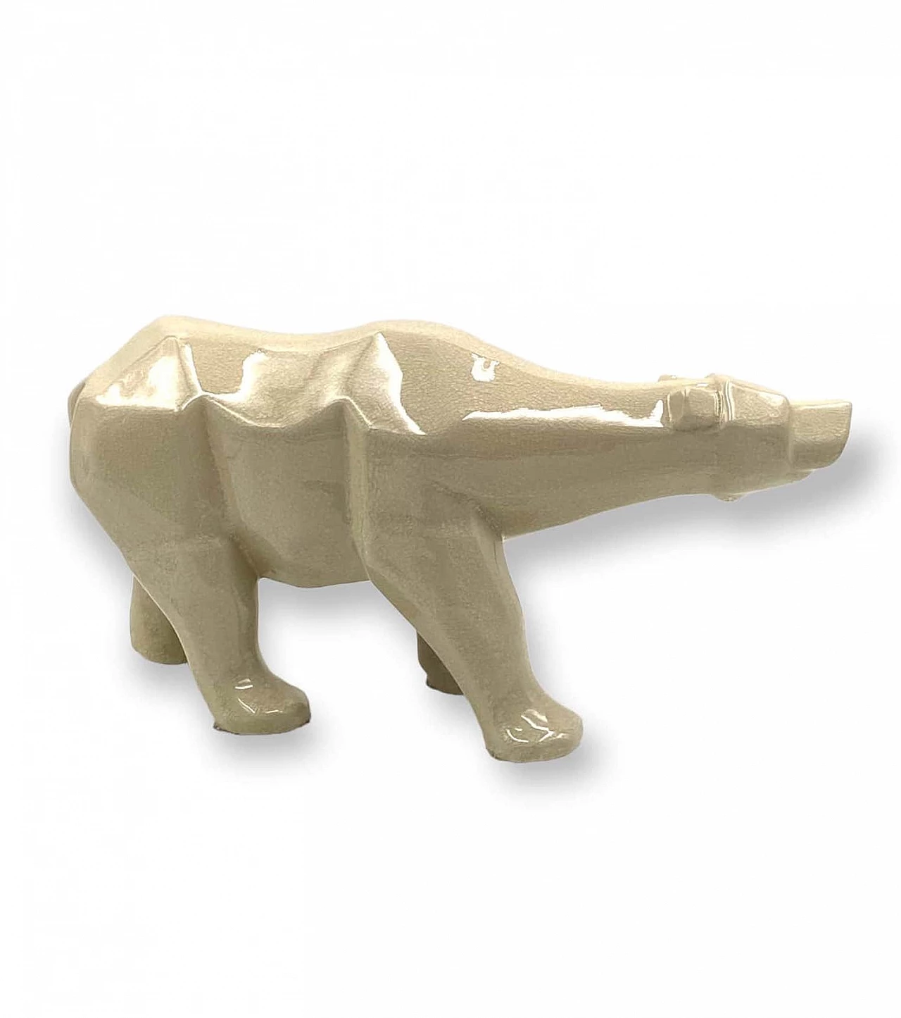 Craquelé ceramic polar bear by L&V Ceram, 1970s 17