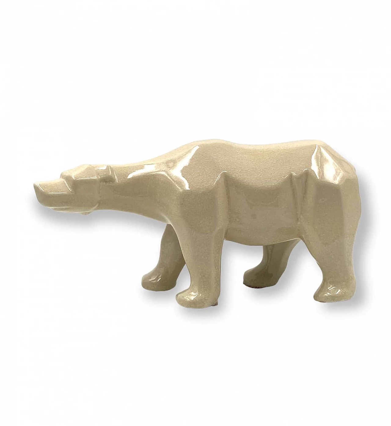 Craquelé ceramic polar bear by L&V Ceram, 1970s 20