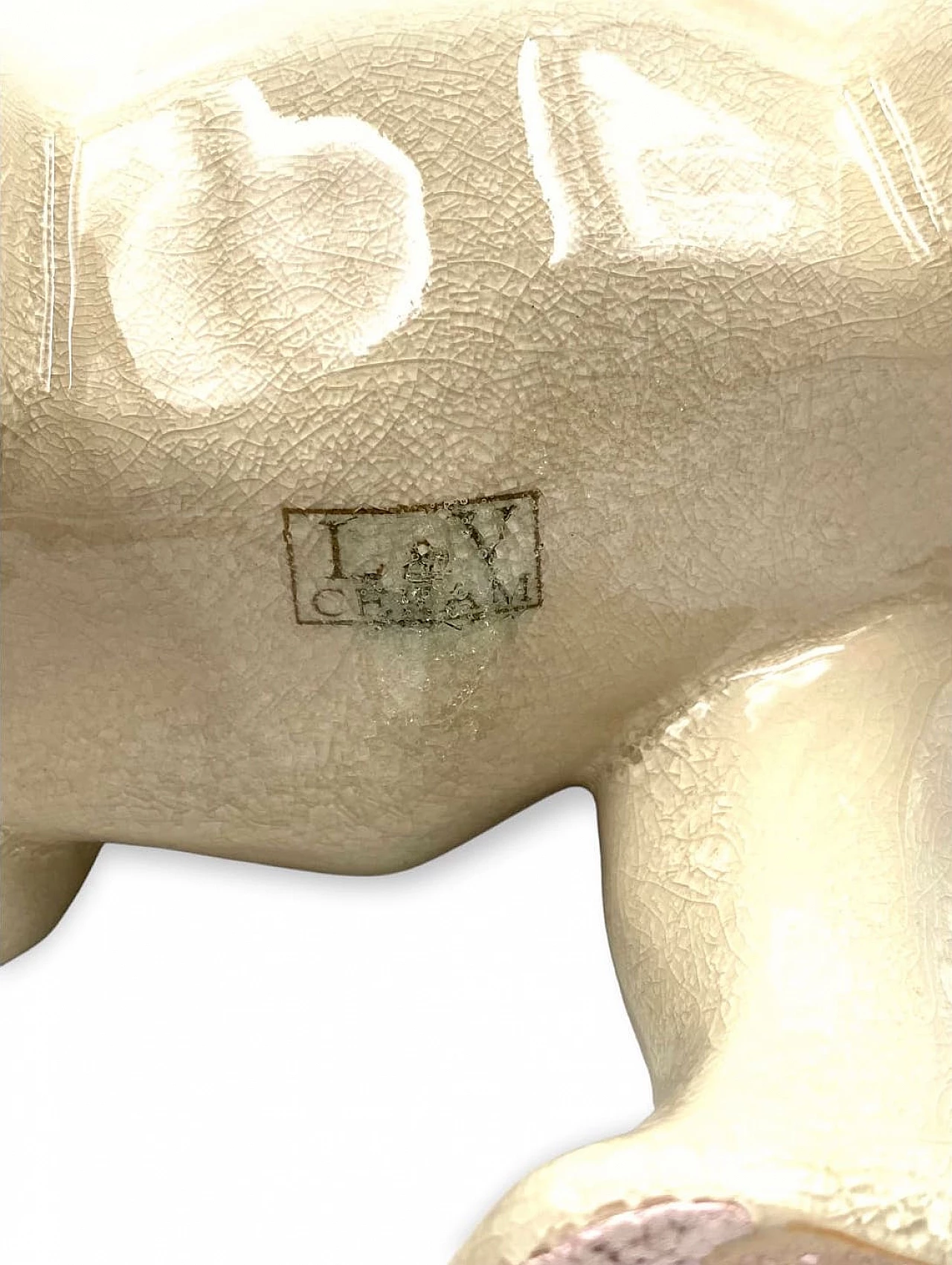 Craquelé ceramic polar bear by L&V Ceram, 1970s 21