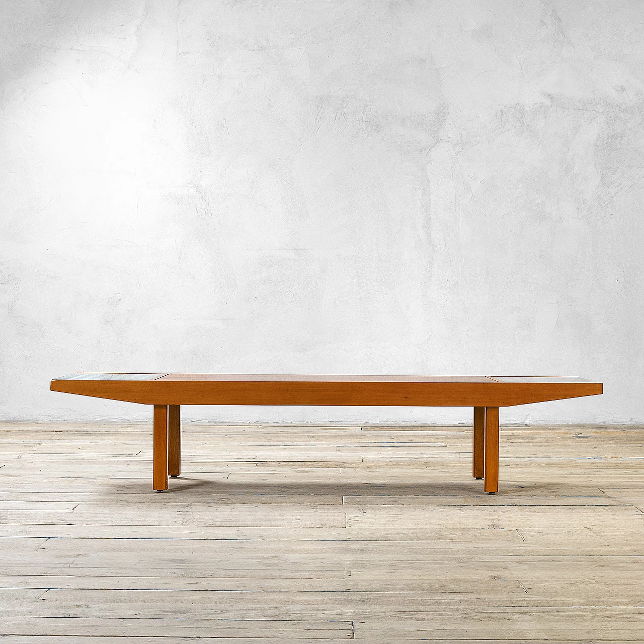 Wood and glass bench attributed to Carlo Hauner, 1960s 2