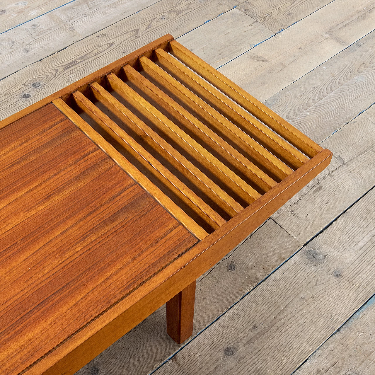 Wood and glass bench attributed to Carlo Hauner, 1960s 6
