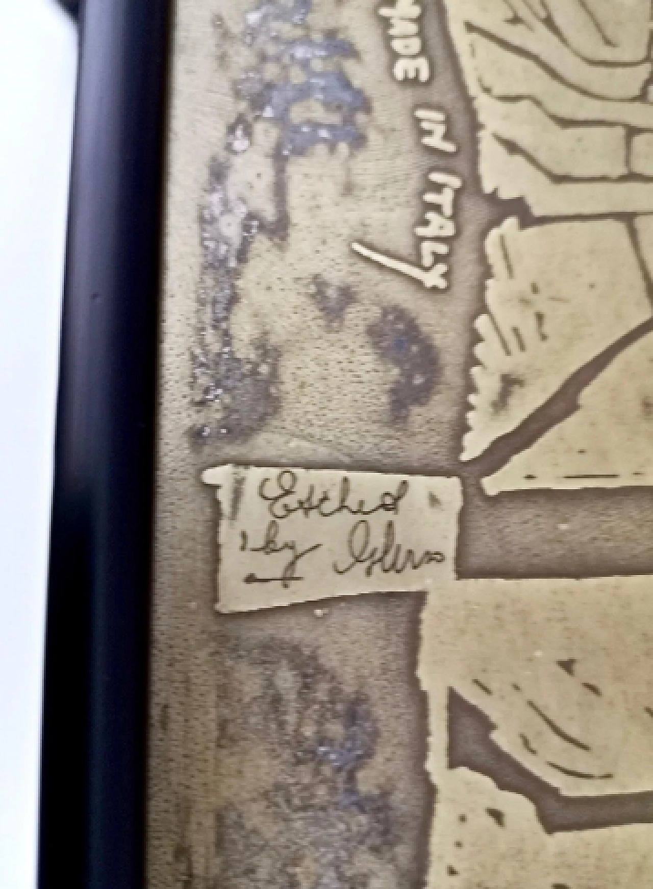 Etched brass, beech and glass coffee table by G. Urs, 1960s 13