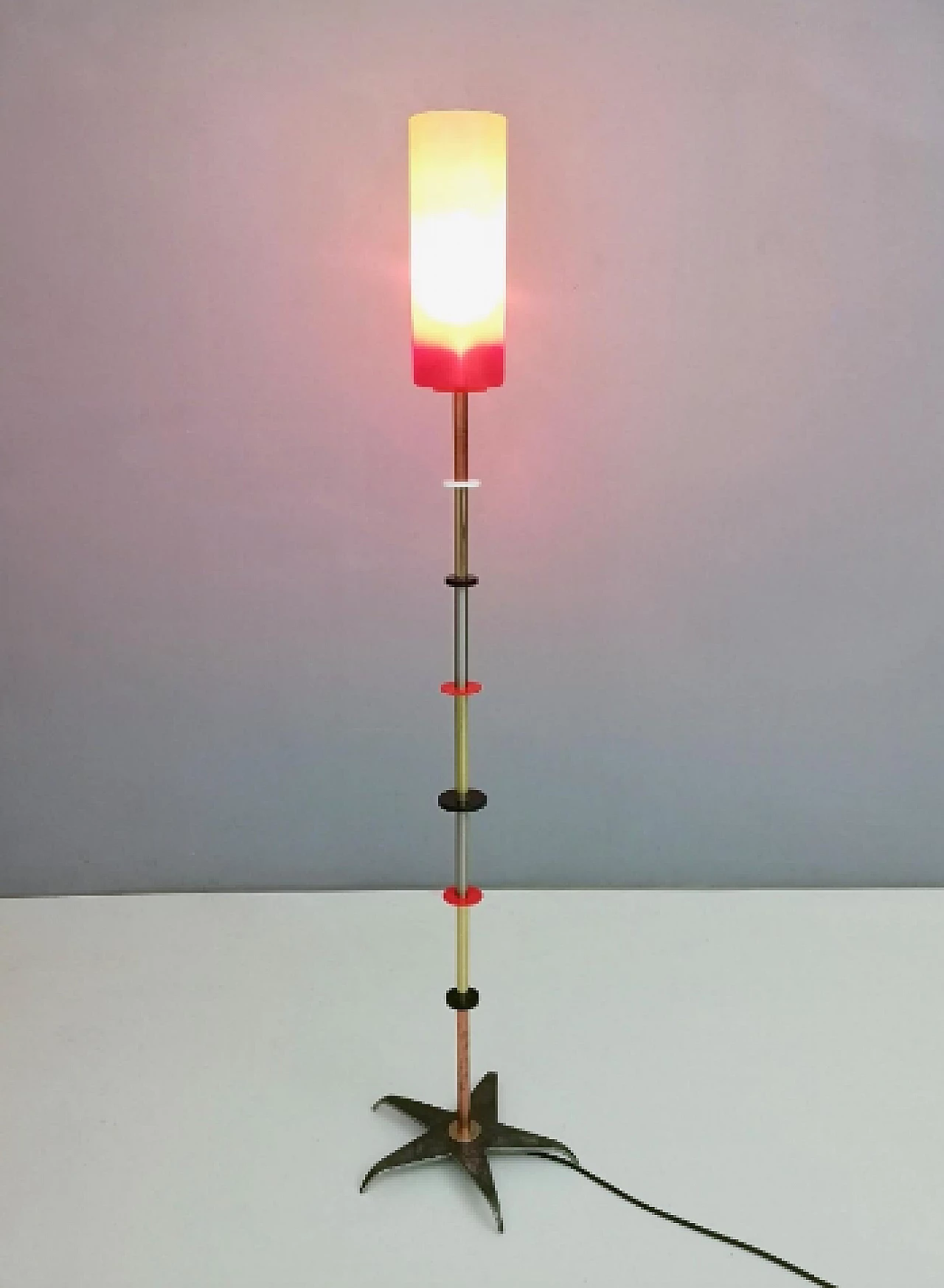 Metal, plexiglass and glass floor lamp by Carmelo La Gaipa 2