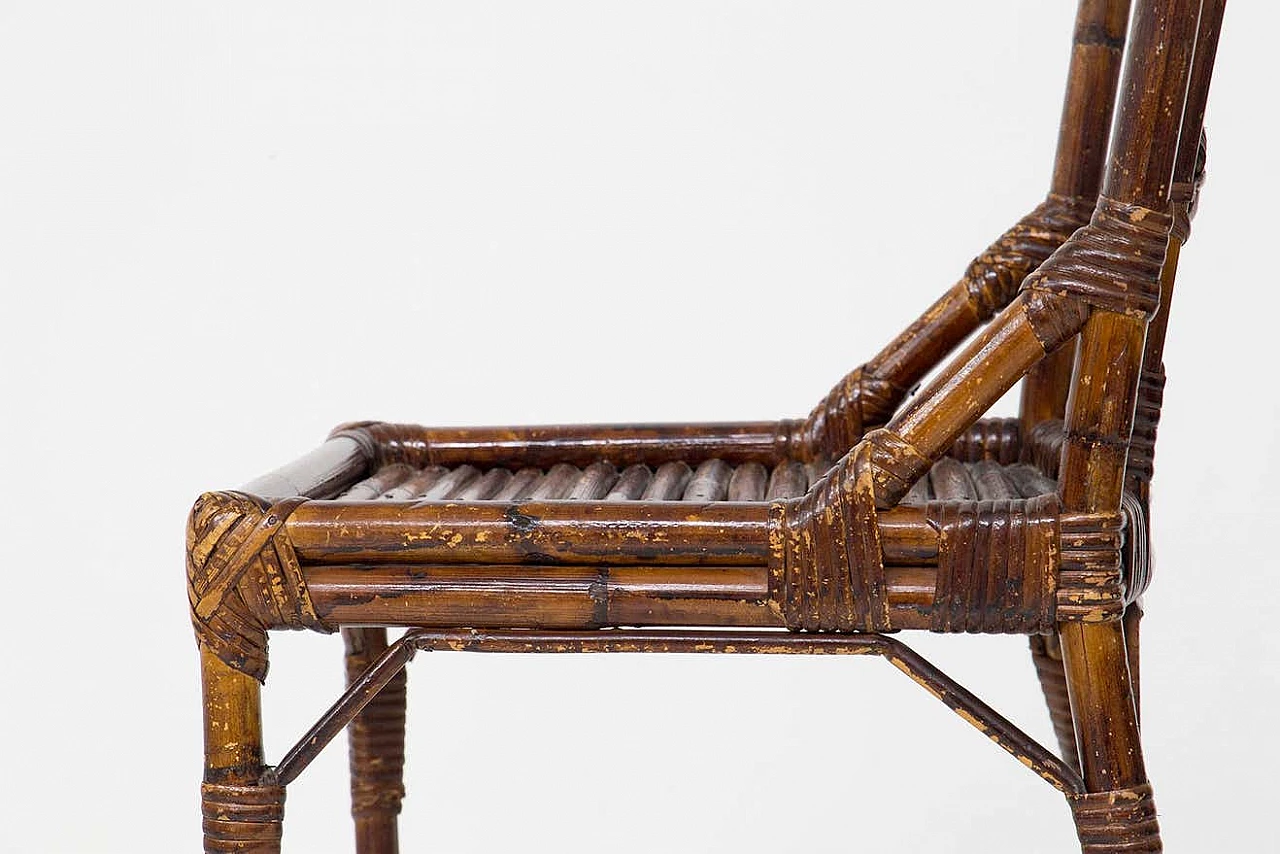 6 Varnished bamboo cane chairs by Vivai del Sud, 1970s 9