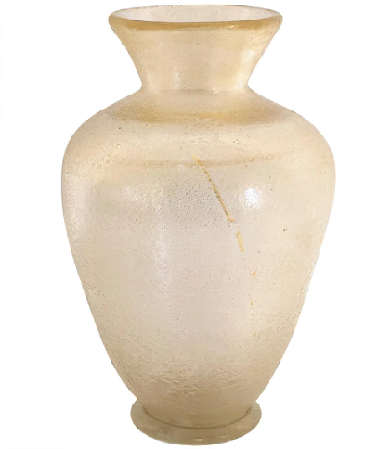 Murano glass vase with gold streaks by Seguso, 1940s 1