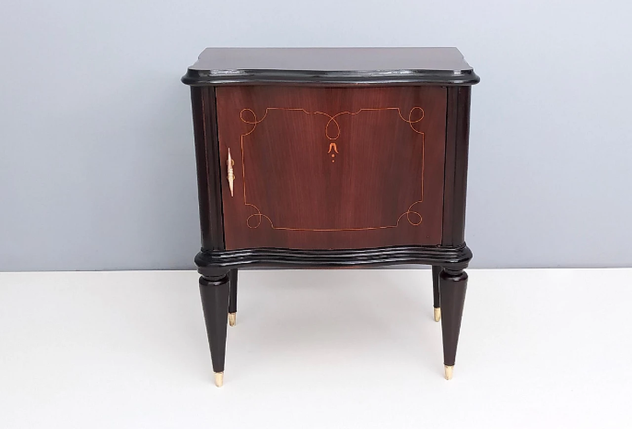 Pair of walnut bedside tables in the style of Tomaso Buzzi, 1950s 6