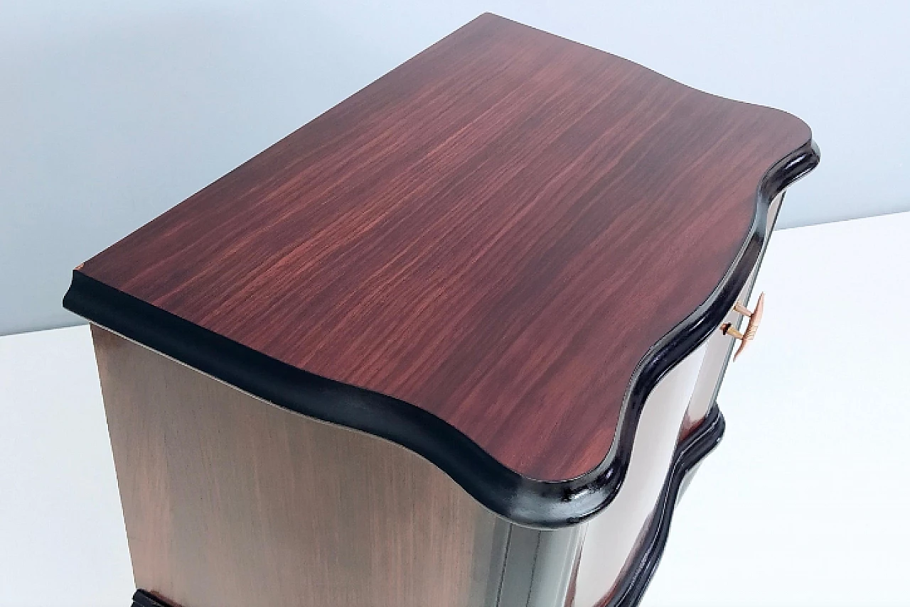 Pair of walnut bedside tables in the style of Tomaso Buzzi, 1950s 9