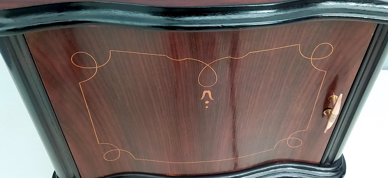 Pair of walnut bedside tables in the style of Tomaso Buzzi, 1950s 10