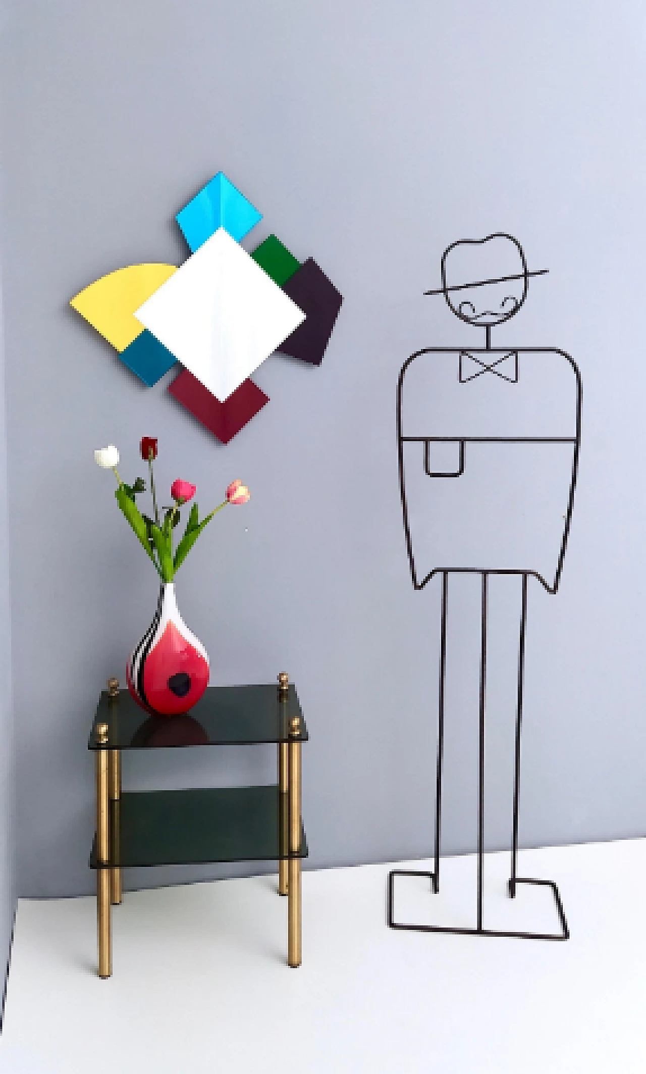 Irregular multicolor glass mirror in the style of Ettore Sottsass 3