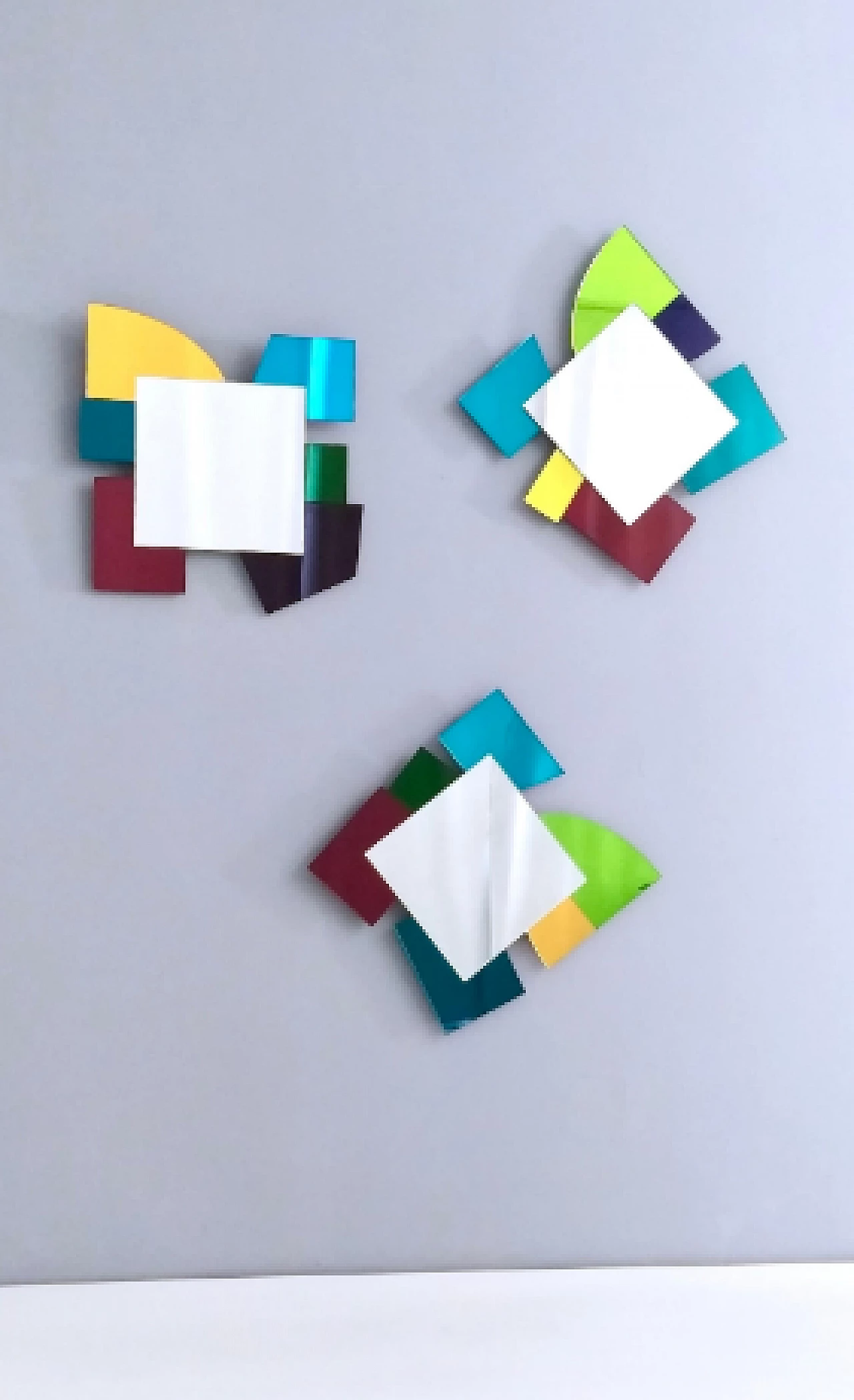Irregular multicolor glass mirror in the style of Ettore Sottsass 4