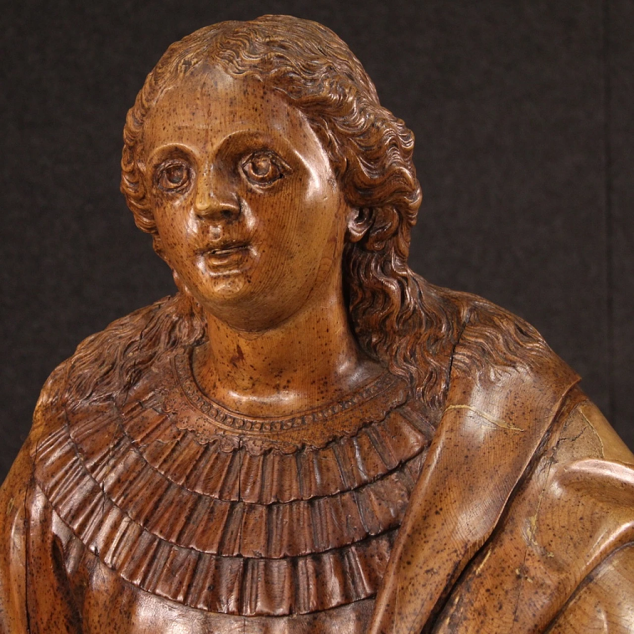 Stone pine sculpture of Saint on a cloud, 18th century 2