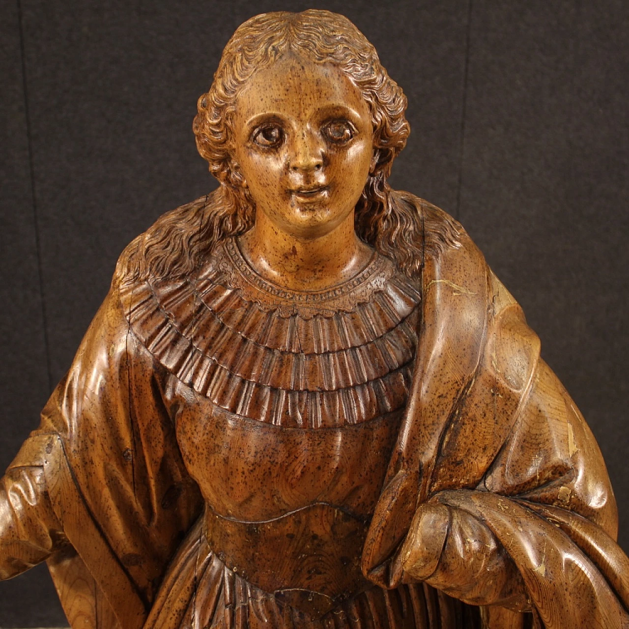 Stone pine sculpture of Saint on a cloud, 18th century 11