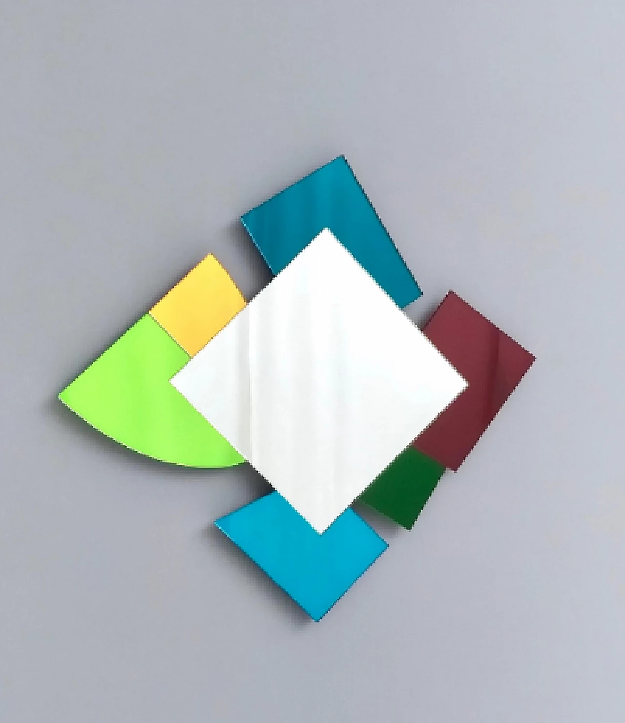 Irregular colored glass mirror in the style of Ettore Sottsass 6