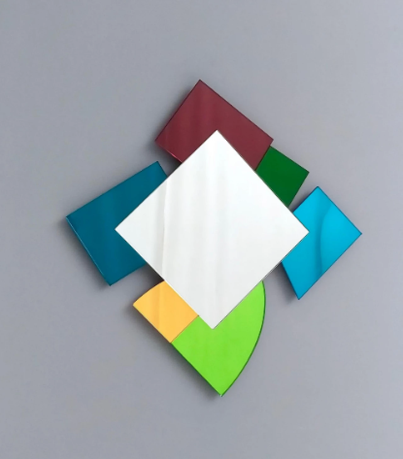 Irregular colored glass mirror in the style of Ettore Sottsass 9