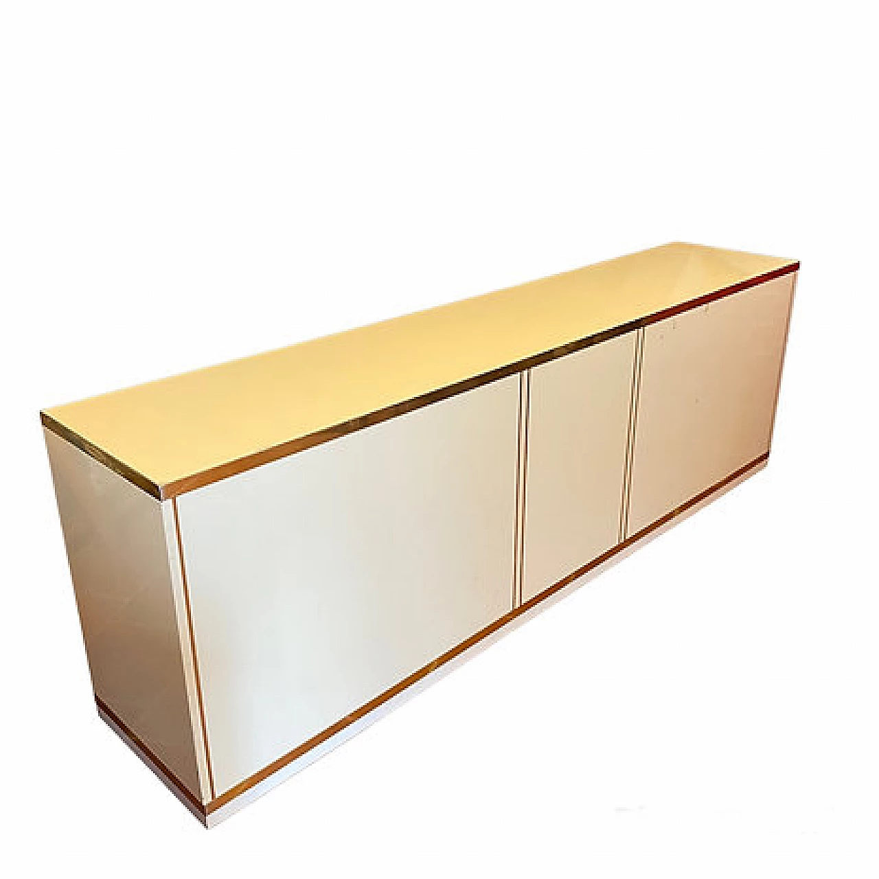 Beige lacquered wood sideboard with gilded borders, 1980s 6