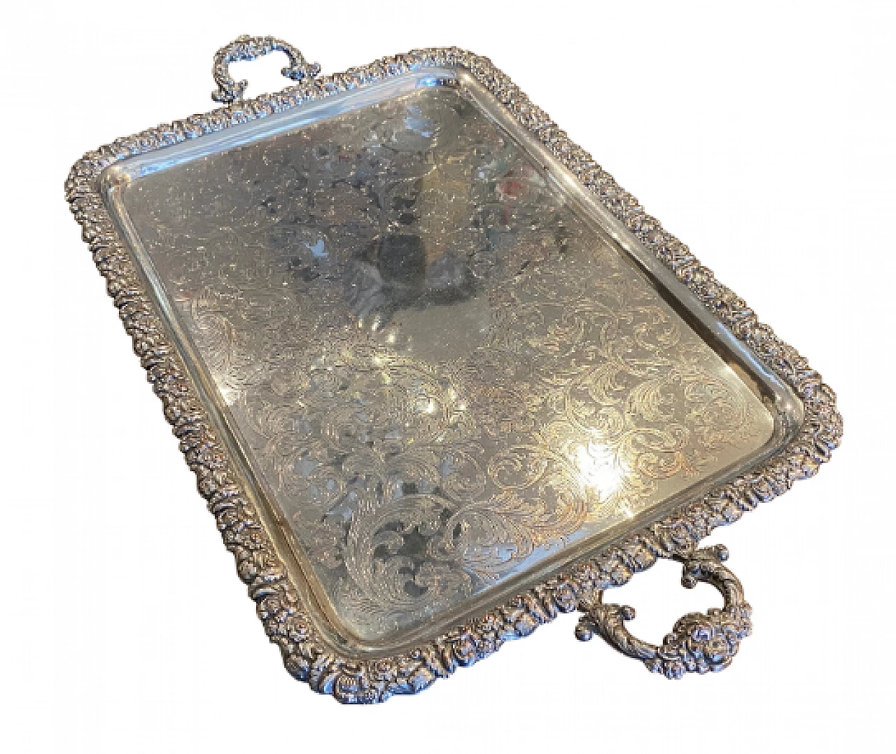 Vassoio Georgiano in Old Sheffield Plate, prima metà dell'800 1