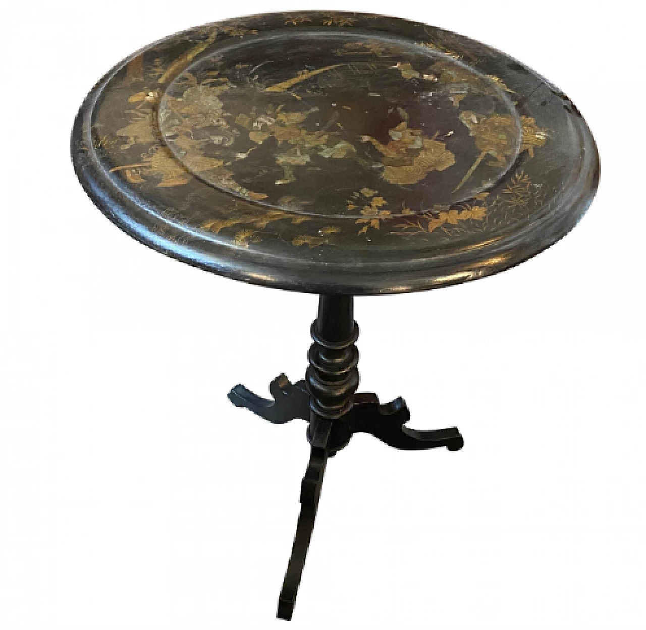 Victorian ebonized wood and papier-mâché coffee table, late 19th century 1