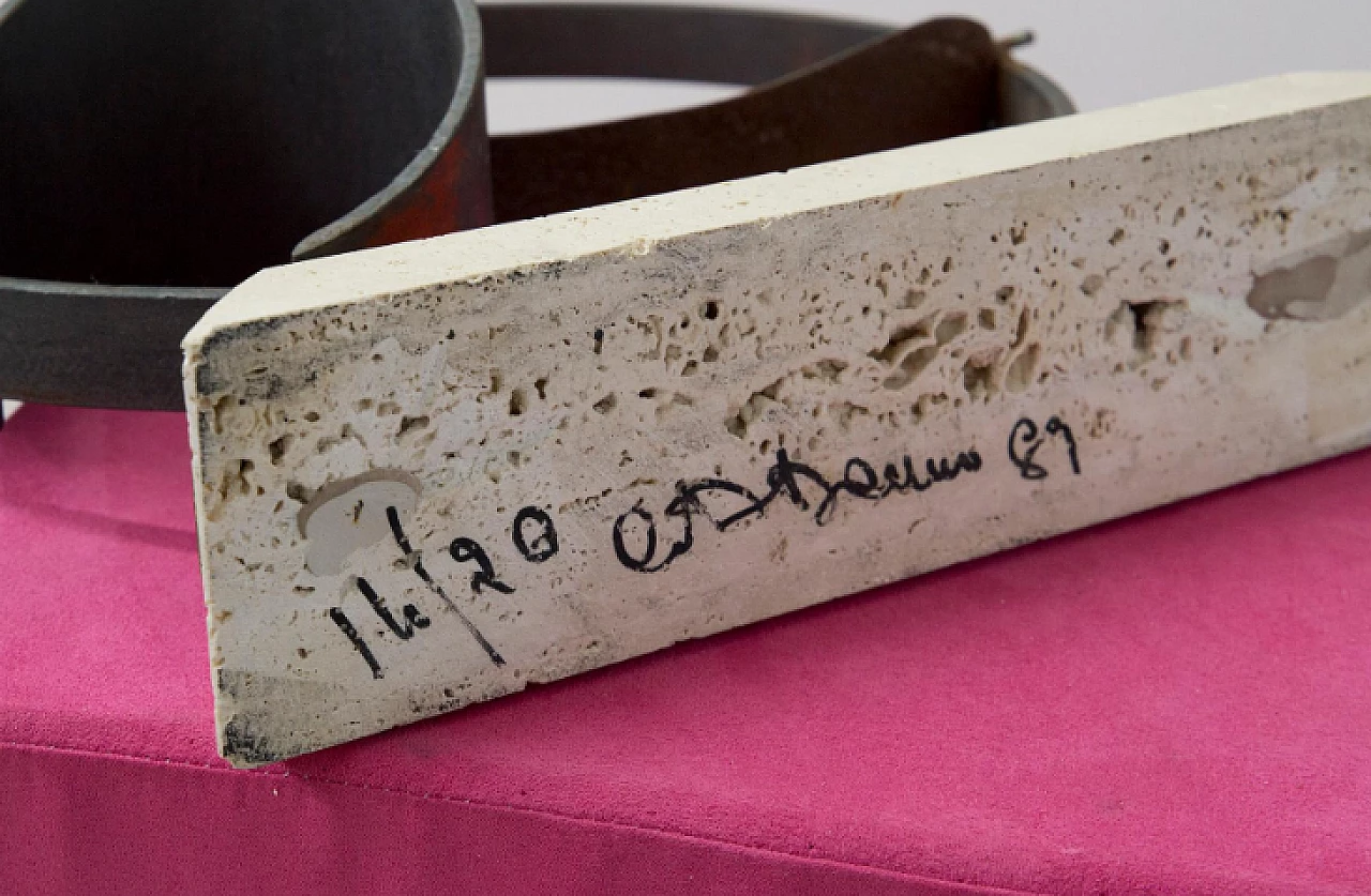 Antonio Del Donno, scultura in ferro battuto e travertino, 1989 10