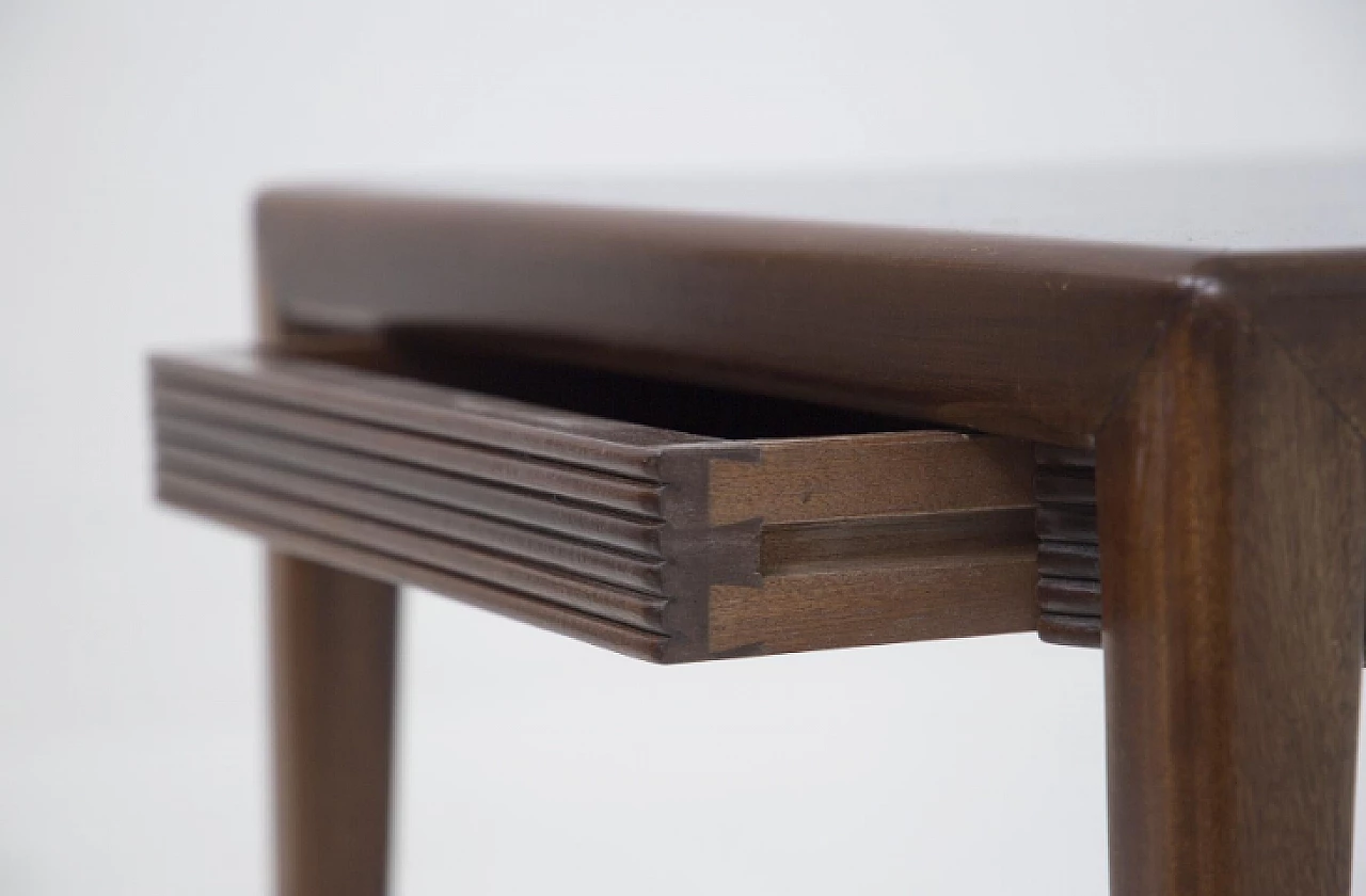 Pair of wood and blue glass coffee tables by Osvaldo Borsani, 1950s 8