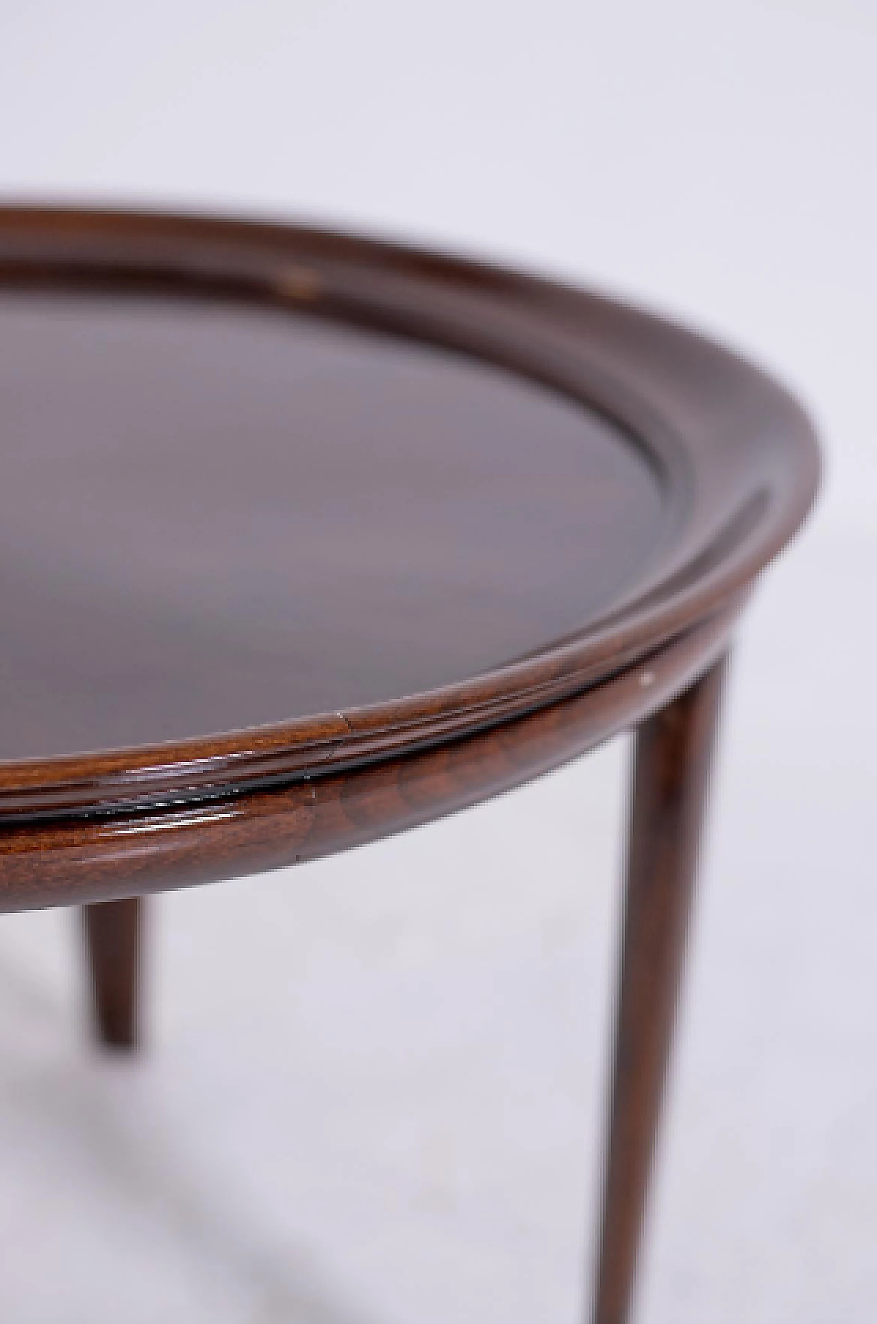 Round walnut coffee table, 1950s 3