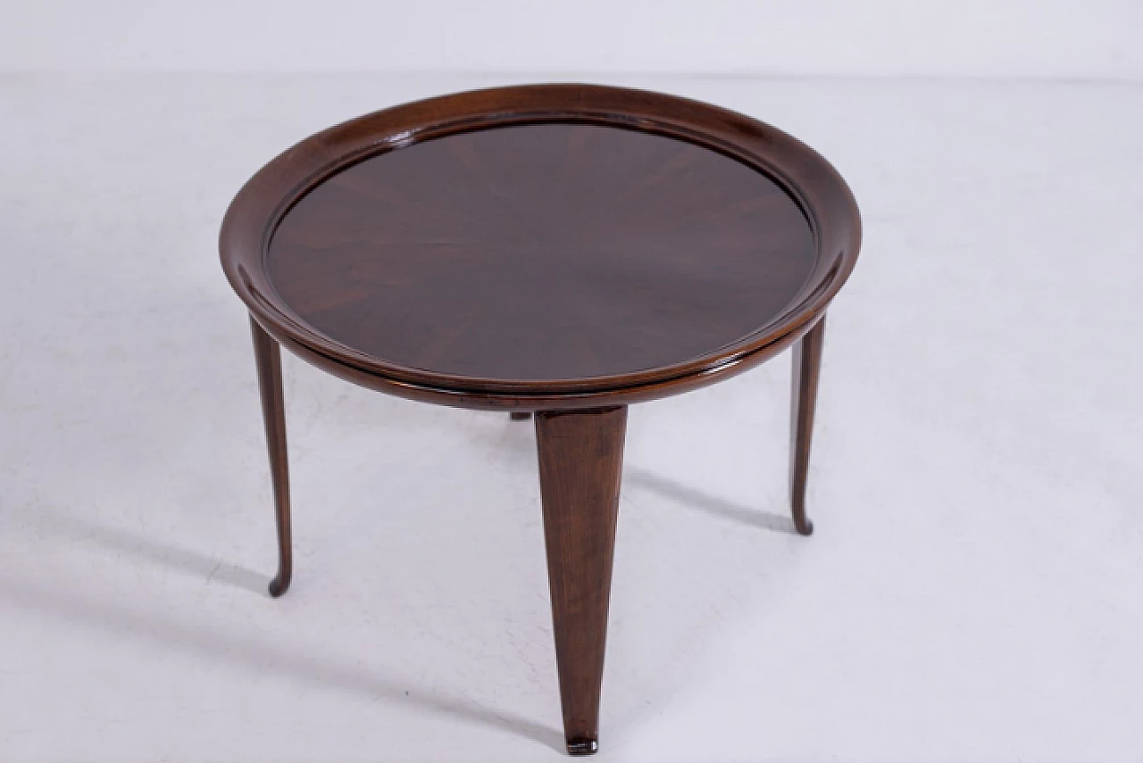 Round walnut coffee table, 1950s 6