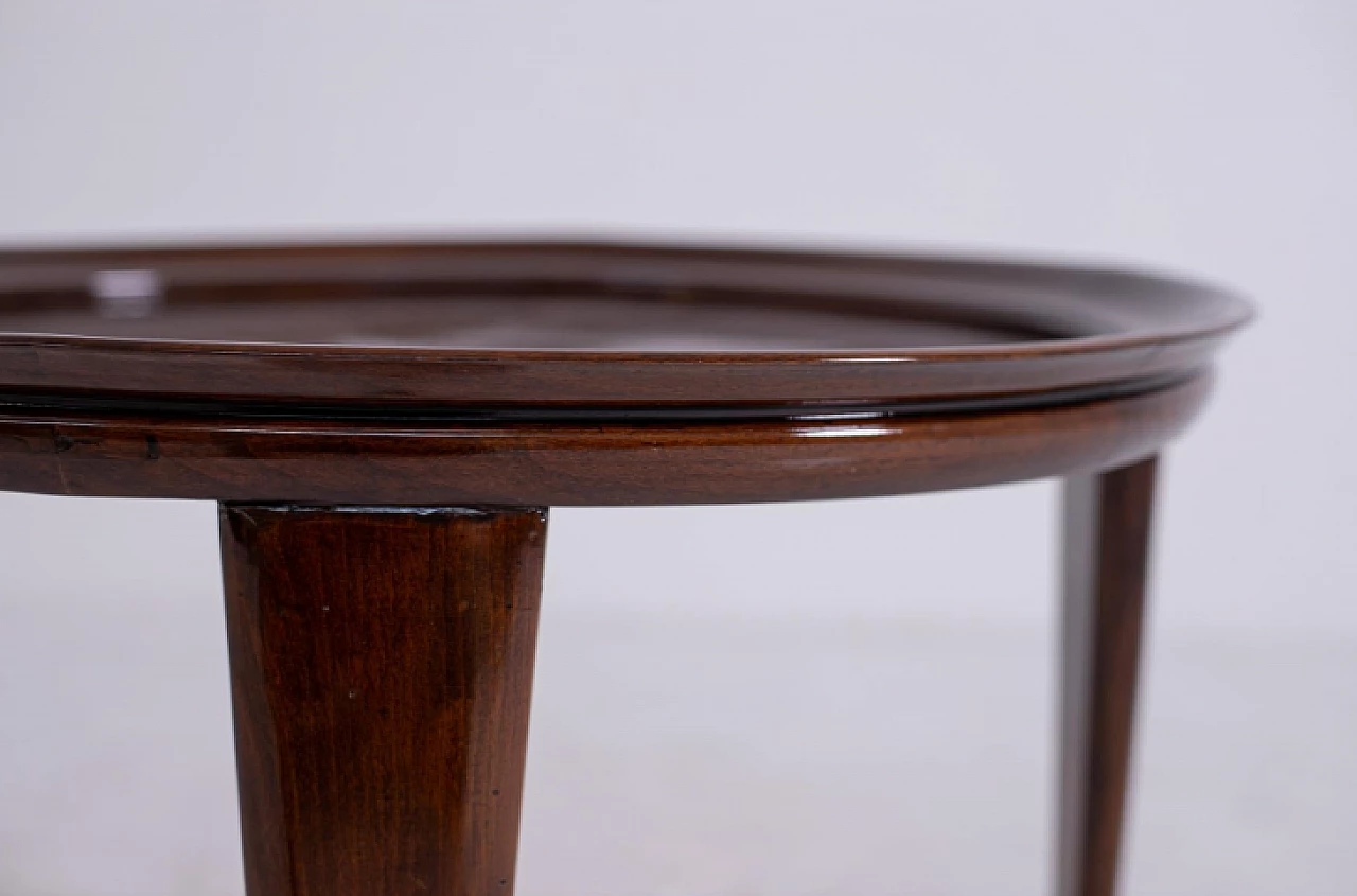Round walnut coffee table, 1950s 10