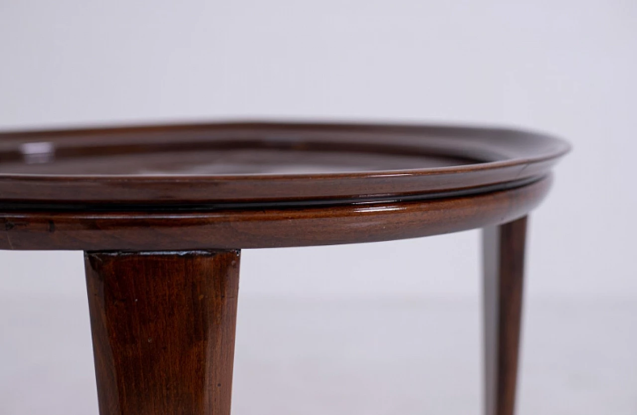 Round walnut coffee table, 1950s 11